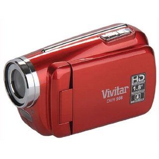 Vivitar DVR508 High Definition Digital Video Camcorder with 1.8" LCD Screen with 4x Digital Zoom (Red) : Video Camera : Camera & Photo