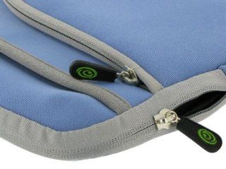 rooCASE Neoprene Netbook Sleeve Case Cover for Toshiba NB505 N508GN 10.1 Inch Netbook Green (Invisible Zipper Triple Pocket   Blue): Computers & Accessories