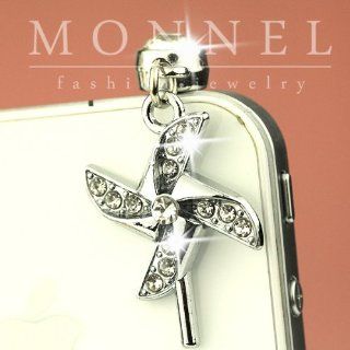 ip508 Cute Crystal Windmill Anti Dust Plug Cover Charm For iPhone 4 4S: Cell Phones & Accessories