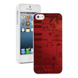 Apple iPhone 4 4S 4G White 4W509 Hard Back Case Cover Color Red Abstract Piano Keys Music Notes: Cell Phones & Accessories