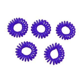 Lady Purple Plastic Elastic Coiled Telephone Wire Hair Tie Ponytail Holder 5 Pcs : Beauty