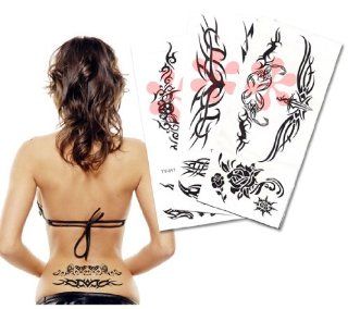 Mix Black & White Tribal Stripe Temporary Tattoo, Tribal Tattoo / 6 Pack : Beauty