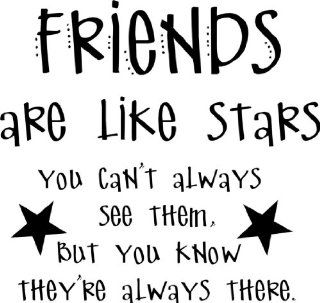Friends Are Like Stars Quotes Living Room Picture Art   Peel & Stick Vinyl Wall Decal Sticker Size : 16 Inches X 16 Inches   22 Colors Available   Wall Decor Stickers