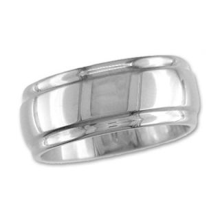 Ladies 7mm Domed High Polished Titanium Engraved Band   Zales