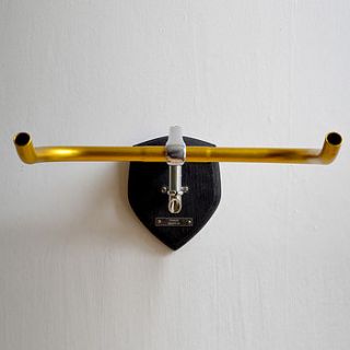 personalised gold pursuit handlebar taxidermy by bicycle taxidermy