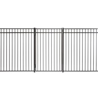 Merchants Metals Black Galvanized Steel Fence Gate (Common: 72 in x 42 in; Actual: 68 in x 38 in)