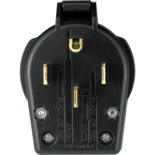 Cooper Wiring Devices 50 Amp 125/250 Volt Black 4 Wire Grounding Plug