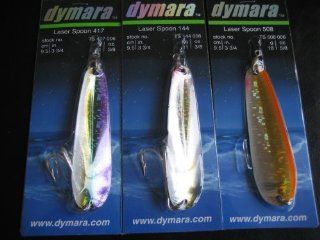 LOT of 3 Salmon Fishing LURE Trolling Laser Spoon 3.75" : Sports & Outdoors