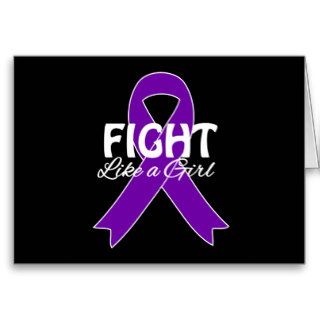Fight Like a Girl GIST Cancer Purple Ribbon Cards