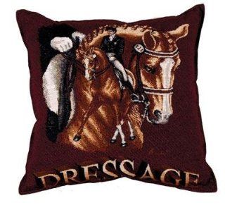 Dressage Horse Equestrian Decorative Accent Throw Pillow 17" x 17"  