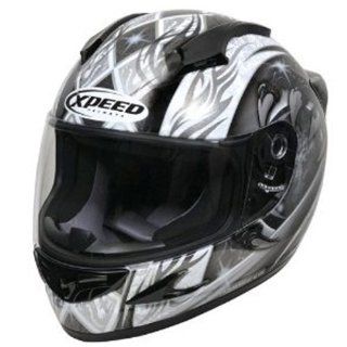 Xpeed Eclipse XF708 Street Racing Motorcycle Helmet   Silver / 2X Large: Automotive
