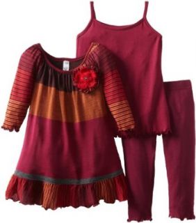 Love U Lots Girls 2 6X Combo Stripe Sweater, Cranberry, 4T: Clothing