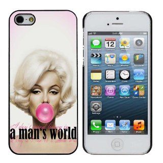 Marilyn Monroe man's world quote pink Bubble Gum Cute iPhone 5/5s case: Cell Phones & Accessories