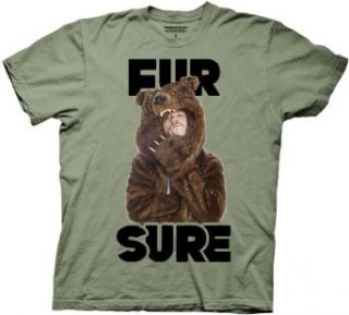 Workaholics Fur Sure Mens T shirt, Light Olive, 3XL: Clothing