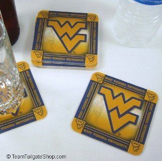WVU West Virginia University Mountaineers Drink Coasters, Set of 8 : Sports Fan Beverage Coasters : Sports & Outdoors