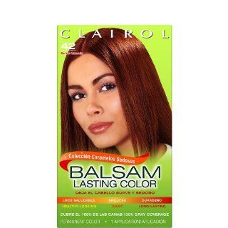 Clairol Balsam Lasting Color Caramelos Sedosos Collection Creme Hair Color, Medium Auburn (42) : Chemical Hair Dyes : Beauty