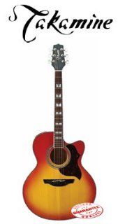 Takamine G Jumbo Acoustic Electric Guitar Honey Burst EG523CDX HB: Musical Instruments