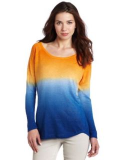 525 America Women's Dip Dye Long Sleeve Scoop Neck Sweater, Skylight Combo, X Small at  Womens Clothing store