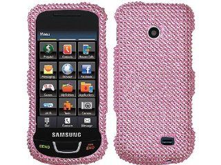 Baby Light Pink Bling Rhinestone Diamond Crystal Faceplate Hard Skin Case Cover for Samsung Tracfone SGH T528G w/ Free Pouch: Cell Phones & Accessories