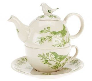 Bird Toile Tea Set For One by Valerie —