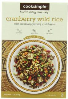 cookSimple Cranberry Wild Rice, 6.1 oz. (Pack of 4)  Wild Rice Produce  Grocery & Gourmet Food
