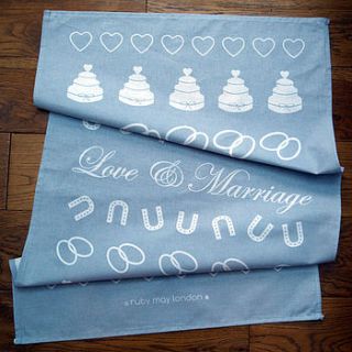 'love & marriage' tea towel by pelton64