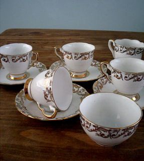 vintage royal stafford coffee set by once upon a tea cup