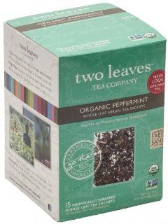 Two Leaves and A Bud Organic Peppermint Herbal Tea : Grocery Tea Sampler : Grocery & Gourmet Food