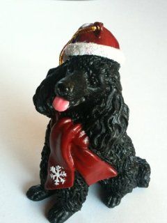 Poodle Snowflake Scarf Resin Ornament Color: Black   Decorative Hanging Ornaments