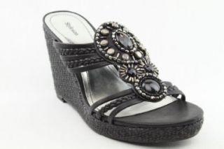 Style & Co Elli Womens Black Open Toe Wedge Sandals Shoes Size 7.5: Shoes