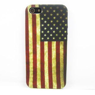 New Retro USA Flag TPU Gel Soft Case Cover Coating For Apple For Iphone 5 Cases: Cell Phones & Accessories