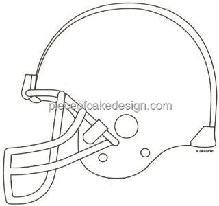6" Round ~ Football Helmet Line Art ~ Edible Image Cake/Cupcake Topper!!! : Dessert Decorating Cake Toppers : Grocery & Gourmet Food