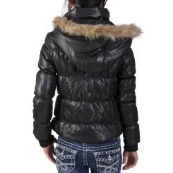 Ci Sono by Journee Juniors Faux Fur Trim Bubble Jacket Journee Collection Juniors' Jackets & Blazers