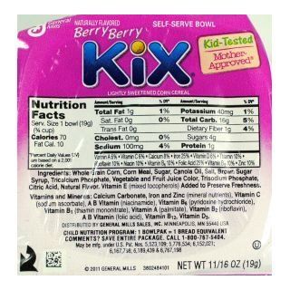 General Mills Berry Berry Kix Cereal (Bowl) (Case of 96) : Granola Breakfast Cereals : Grocery & Gourmet Food