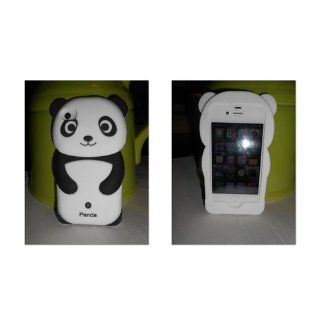 VanMobileGear IPHC 545 2MX(BK) p Panda Silicone Jelly Skin Case Cover for Apple iPhone 4/4S   Retail Packaging   Black: Cell Phones & Accessories