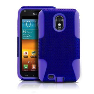 MagicMobile For Samsung Galaxy S2 Sprint Epic Touch 4g D710 Hybrid Hard Mesh Platic and Soft Silicone Skin [Blue   Purple]: Cell Phones & Accessories