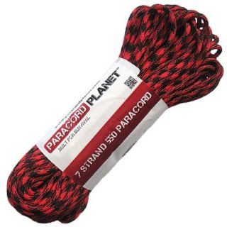 Black Widow Red and Black 50 Ft 550lb Type III Paracord Survival Rope: Everything Else