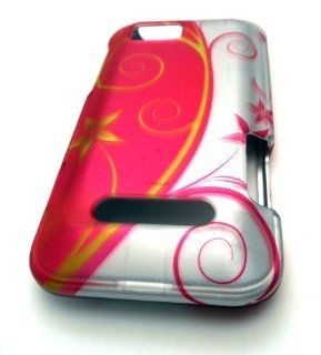 Motorola Defy XT XT555c Pink Silver Royal Swirl Vine Design Hard Matte Case Skin Cover Mobile Phone Accessory: Cell Phones & Accessories
