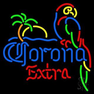 Corona Extra Beer With Parrot Neon Sign 24" Tall x 24" Wide x 3" Deep : Office Products