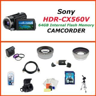 Sony Hdr cx560v 64gb Internal Flash Memory Camcorder with SSE Huge 8GB Lens Package : Camera & Photo