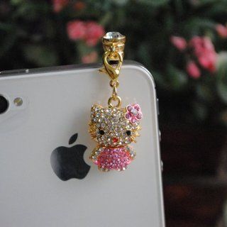 Kitty Rhinestone (JP 564 Pink) Dust Plug / Earphone Jack Accessory / Ear Cap / Ear Jack for Iphone / Samsung / HTC / All Device with 3.5mm Jack: Cell Phones & Accessories