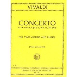 Vivaldi Antonio Concerto in d minor Op. 3 No. 11 RV 565 For Two Violins and Piano. by Iva Galamian: Musical Instruments
