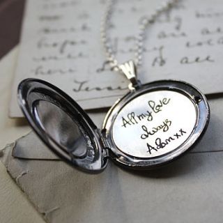 personalised locket with your own handwriting by nicola crawford