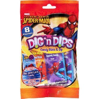 Spider man Party Dig 'N Dips Candy, 8 Per Bag : Gourmet Food : Grocery & Gourmet Food