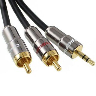 Choseal Q565A Gold Plated 3.5mm Male Stereo Plug to 2 RCA 1.8m Black: Electronics