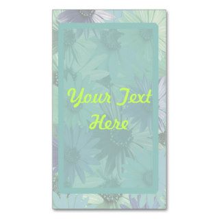 blue translucent daisy business cards