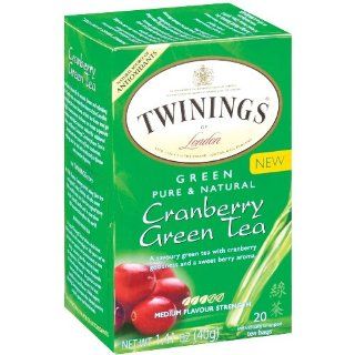 Twinings Cranberry Green Tea Box 20 Count, Pack of 2: Kitchen & Dining