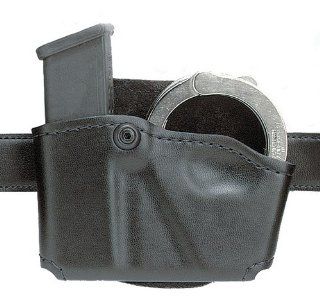 Safariland 573 Glock 17 22 Open Top Paddle Magazine Pouch with Handcuff Case (Plain Black, Left Hand) : Gun Ammunition And Magazine Pouches : Sports & Outdoors