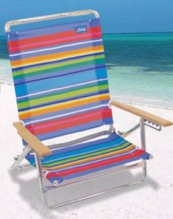 5 Position Lay Flat Beach Chair : Camping Chairs : Sports & Outdoors