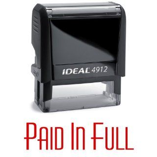 PAID IN FULL Red Office Stock Self Inking Rubber Stamp : Business Stamps : Office Products